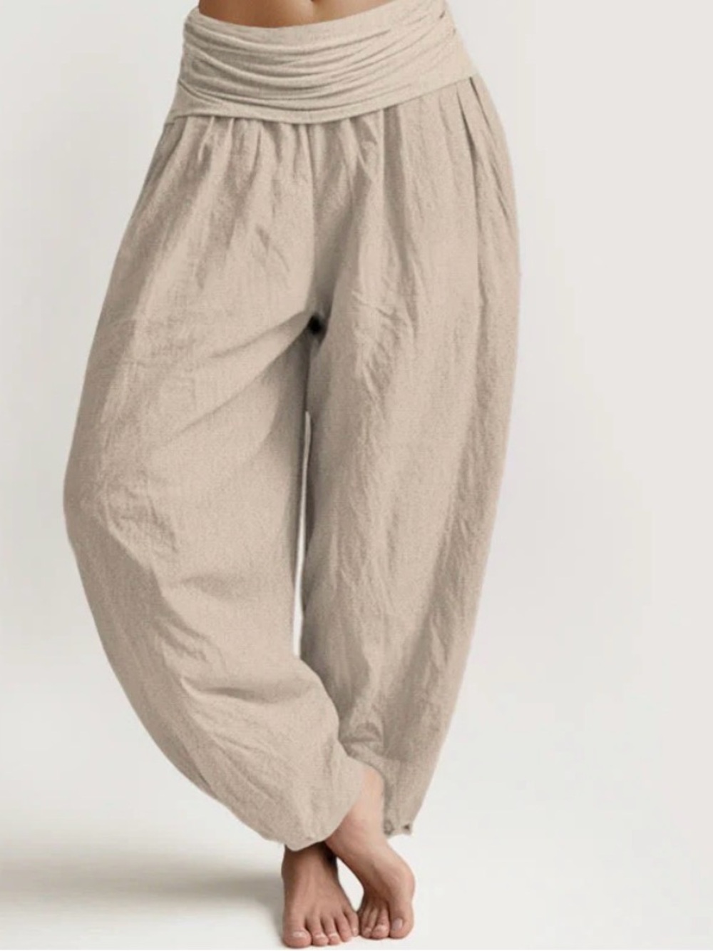 NWT‼️Buddha Stones Solid Tan Color Women's balloon Pure Cotton Pants size XL